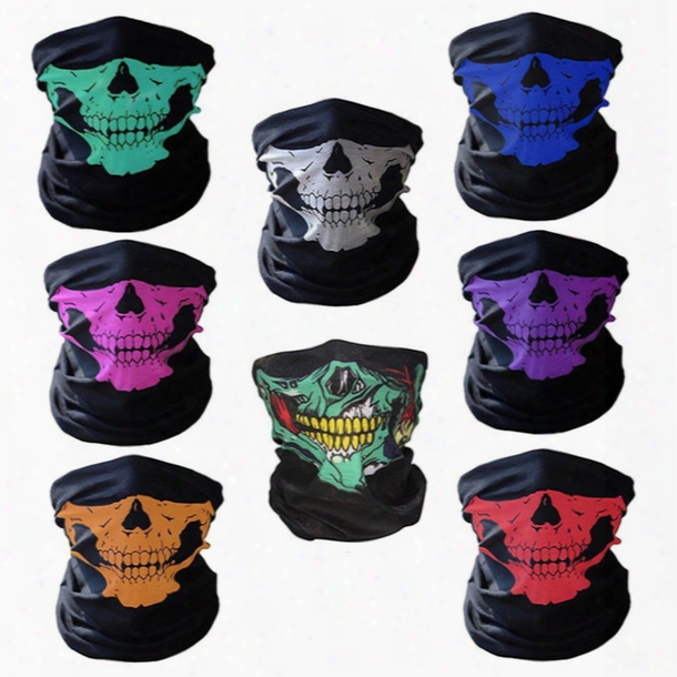New Fashion Motorcycle Bicycle Outdoor Sportss Neck Face Mask Skull Mask Full Face Head Hood Protector Bandanas C012