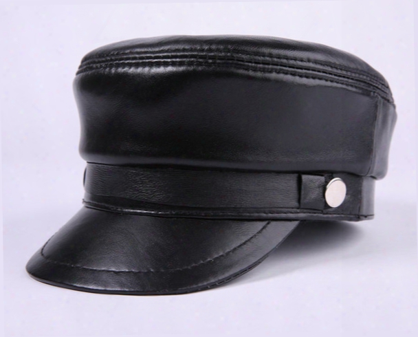 New Fashion Summer Leather Peaked Cap Baseball Hat Outdoor Mens Tourist Cap