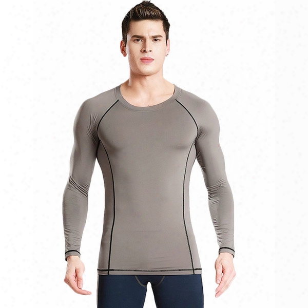 New Men &#039;s Fitness Suits Outdoor Sports Running Speed Dry Breathable Long - Sleeved Stretch Men