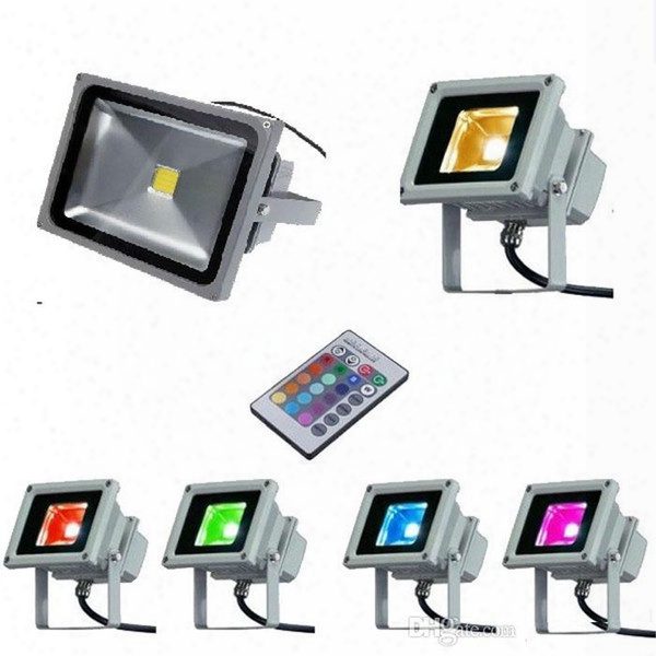 Outdoor 10w 20w 30w 50w 100w Rgb Led Flood Light Colour Changing Wall Washer Lamp Ip65 Waterproof + 24key Ir Remote Control