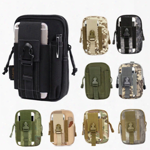 Outdoor Camping Climbing Bag Tactical Military Molle Hip Waist Belt Wallet Pouch Purse Phone Case For Iphone 7 8 X For Samsung S8