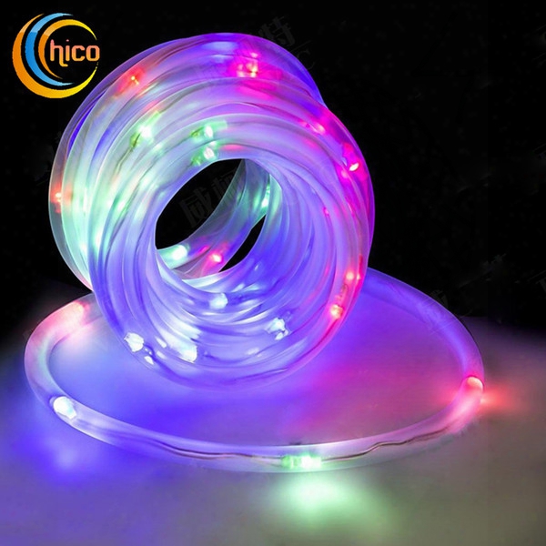 Outdoor Christmas Lights Put In Tube Hollow Solar Power Led String Lights Garden 12m 100 Leds Outdoor Waterproof