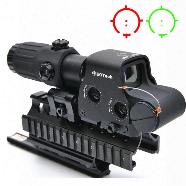 Outdoor Hunting 558+33 Holographic Red Green Dot Sight Rifle Scope For 20mm Weaver Rail Mounts Tan And Black Color