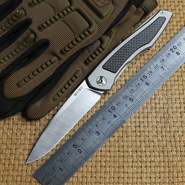 Piston Separated M390 Blade Folding Knife Ball Bearing Tactical Flipper Titanium Carbon Fiber Handle Camping Outdoor Pocket Knives Edc Tools