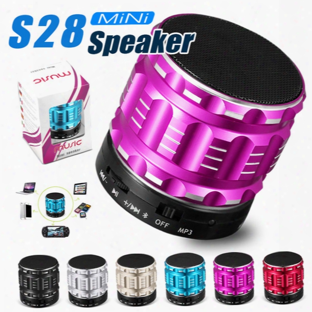 Portable Wireless Bluetooth Speaker S28 With Built In Mic Tf Card Handsfree Mini Speaker With Retail Box