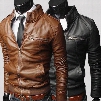 Hot Sale! Winter Jackets For Men Outdoor PU Brown Black Fall Winter Spring long Motorcycle Soft Shell leather sleeve denim Mens Jackets