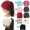 Newest Without CC Logo Beanies Winter Woolen Cap Women Ponytail Hats Girls Outdoor Warm Knitted Crochet Skull Beanie 10 Color Xmas Gift A241