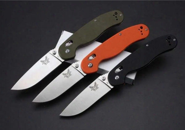 Promotion!!high Quality Fokding Knife Rat Model Outdoor Tactical Knife 440c Blade G10 Handle Survival Knives 3 Color Free Shipping