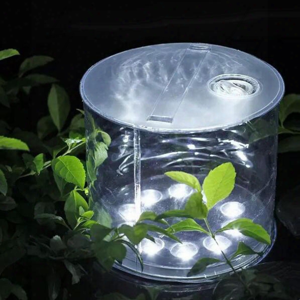 Transparent Inflatable Solar Light 10 Led Lantern Waterproof Ipx6 Foldable Portable Picnic Camping Swimming Outdoors Tent Fishing