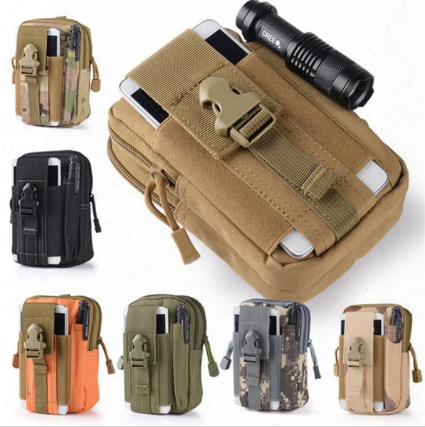 Universal Outdoor For Iphone 7 /lg Tactical Holster Military Molle Hip Waist Belt Bag Wallet Pouch Purse Phone Case With Zipper