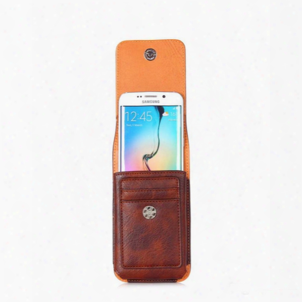 Wallet Case Universal Leather Cellphone Bag Outdoor Sport Phone Pouch Hook Loop Belt Holster For Smart Phone Between 4.7-6.3 Inch