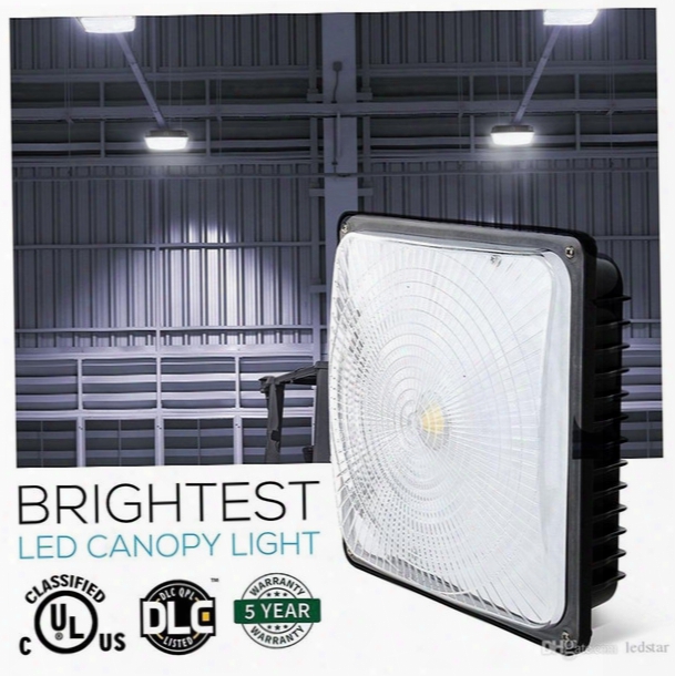 Warranty 5 Years + 40w 60w 80w Ul Dlc Led Canopy Lights For Warehouse Workshop Hall Lobby Ip65 Outdoor Led Floodlights Ac 85-277v