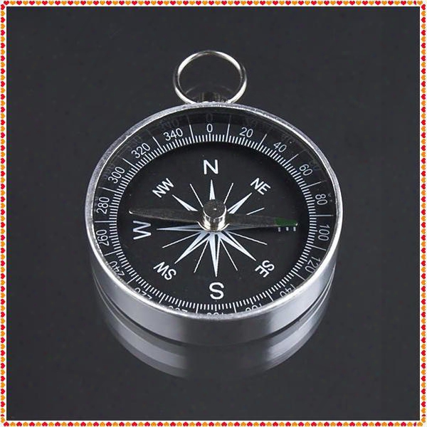 Wholesale-zpcs 44mm Diameter Mini Aluminum Camping Compass Hiking Hiker Navigation New Free Shipping