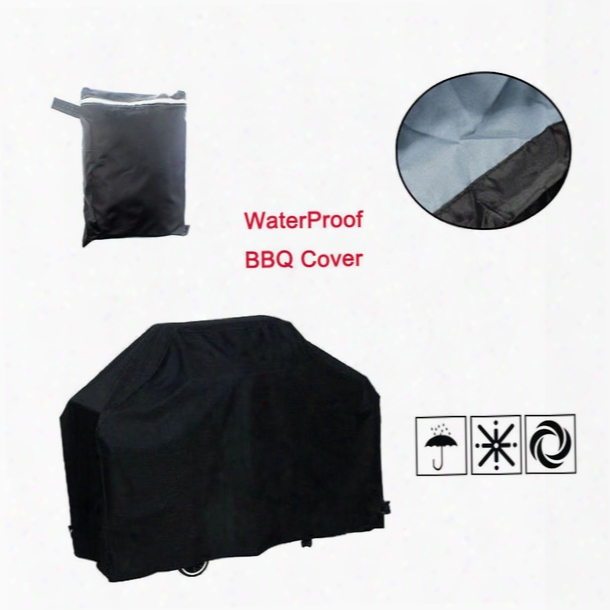 Wholesale-5 Size Black Outdoor Camping Waterproof Bbq Cover Rain Barbecue Grill Protection Shield Gas Charcoal Electric Barbeque Grill