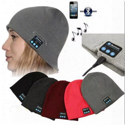 Whollesale New Soft Warm Beanies Bluetooth Music Hat Cap With Stereo Headphone Headset Speaker Wireless Mic Hands-free For Men Women Gift