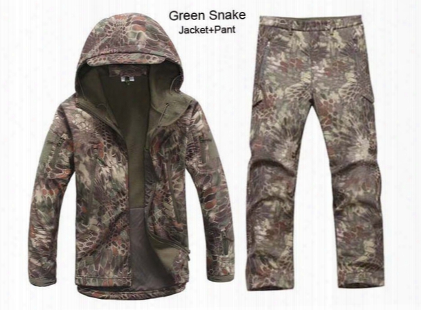 Wholesale-tad Tactical Lurker Camoufflage Hunting Clothes Suit Men Waterproof Warm Sport Hiking Outdoor Military Army Jacket Offer For Sale + Pants S3