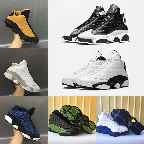 (with Box) New Ai Retro 13 Xiii Mens Basketball Shoes Love Respect Olive Black Cat Navy Blue Bred Flints Sports Sneakers Us 8-13