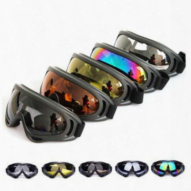 X400 Uv Tactical Bike Goggles Ski Skiing Skating Glasses Sunglasses Windproof Dustproof With Elastic Strap Cycling Eyewear A365