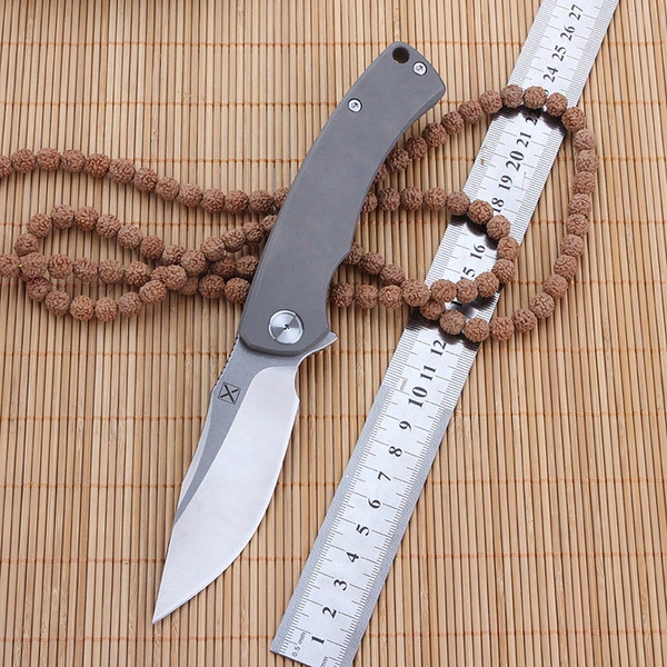 Yx-650 Original Free Shipping Sand Blasting Non-slip Gray Titanium Handle Folding Knife D-2 Blade Hunting Outdoor Survival Pocket Knife