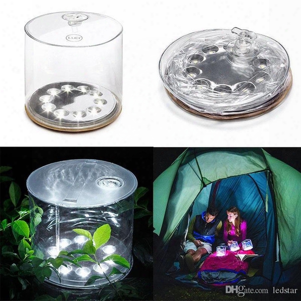 10 Leds Inflatable Solar Powered Lamp Outdoor Waterproof For Garden Camping Emergency Led Lantern Night Light