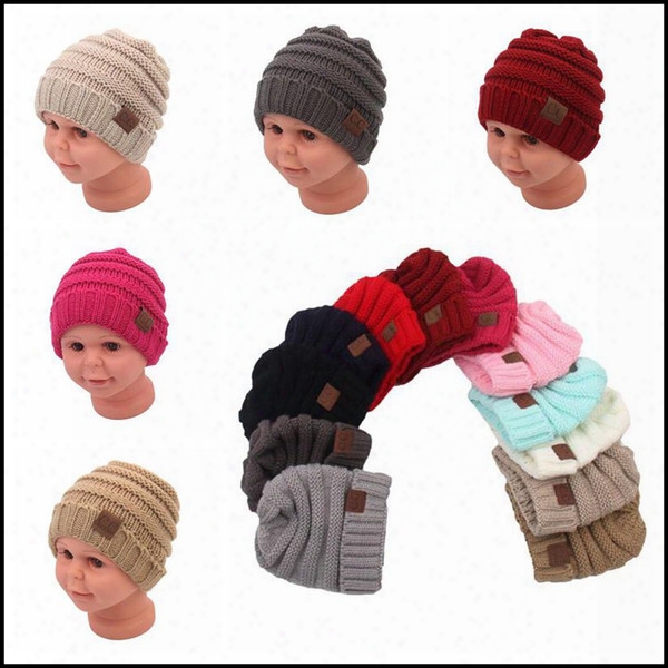 12 Colors Kids Cc Beanies Baby Cc Hats Children Winter Hats Kids Knitted Aps Outdoor Sports Caps Crochet Cc Caps Cca7844 150pcs