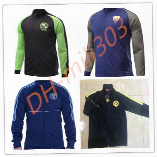 17 18 Club America Cougar Jerkin Soccer Jersey Football Shirts Equipment Long Sleeve  Outdoor La Galaxy Tracksuits Jacket Uniform