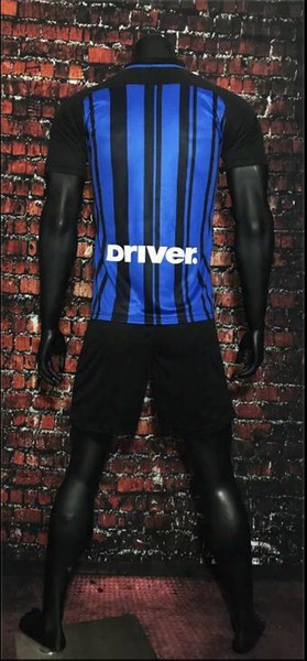17 18 Inter Home Blue Black Soccer Jersey Kits Jovetic Icardi Palacio Kondogbia Medel Candreva Milan Football Shirts Outdoor Games