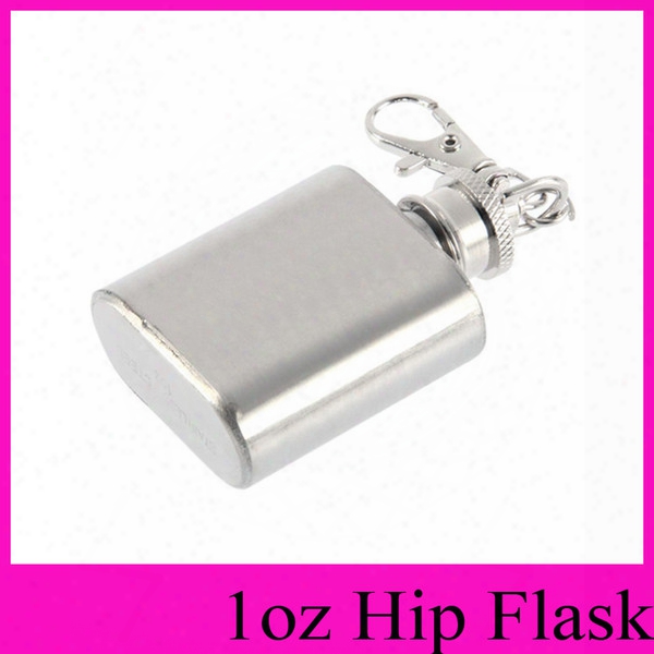 2016 New Hot Portable Party Outdoor Keychain 1oz Stainless Steel Whisky Liquor Alcohol Pocket Hip Flask,oil Bottle With Key Chains