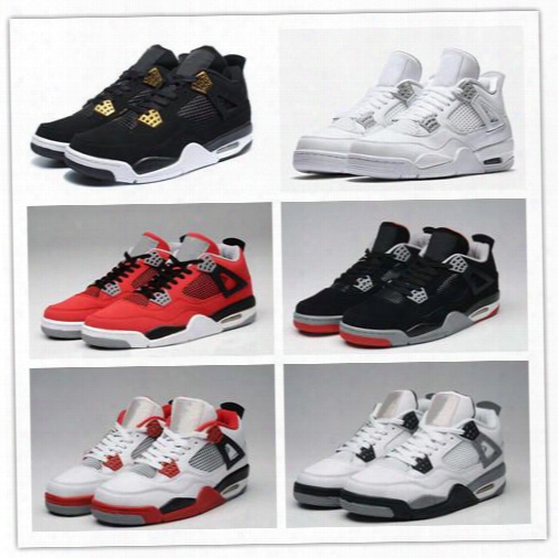 2017 Air Retro 4 Pure Money Basketball Shoes Mens 4s Bred Royalty White Cement Sports Sneakers Motorsport Outdoor Sports Sneakers With Box