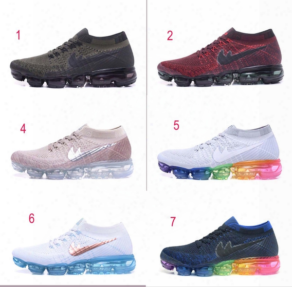 2017 New Air Cushion Vapor 2018 Men Women Casual Shoes Air 2018 Unisex Outdoor Shoes White Rainbow, White Mo0nlight, Oreo Wine, 36-45 Chs