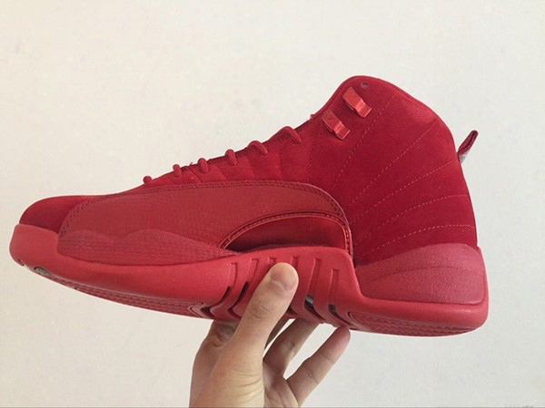 2017 New Men Retro 12 Red Basketball Shoes Sneakers For Men Outdoor Sports Shoes Size Us8-us13 Free Drop Shipping With Shoes Box