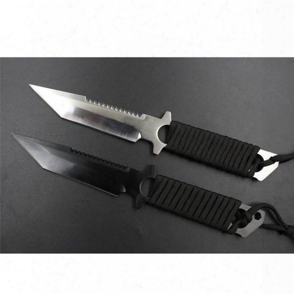 2017 New Tactical Knife Paratroopers Knife Stainless Steel Diving Straight Knife Outdoor Survival Camping Diving Land Dual Use