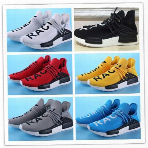2017 Pharrell Williams X Nmd Human Race Running Shoes In Yellow White Red Blue Green Black Grey Pink Outdoor Boost Training Sneaker Shoes