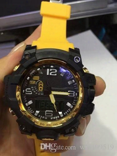 2017new Outdoor Boarding High Quality Led And Small Pointer Display, Quartz Men&#039;s Watch Silicone Strap Ga100