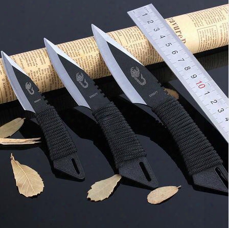3pcs /set Hiking Knife Survival Knife Set Throwing Knife Diving Knives Tied Hand Knife Bbq Knife Outdoor Gear Best Gift