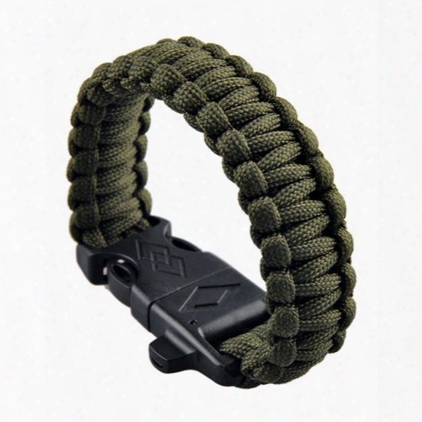 4 In 1 Outdoor Rope Paracord Survival Gear Escape Outdoor Camping Survival Gear Bracelet Kit For Camping  Hiking Rescue Parachute Cord