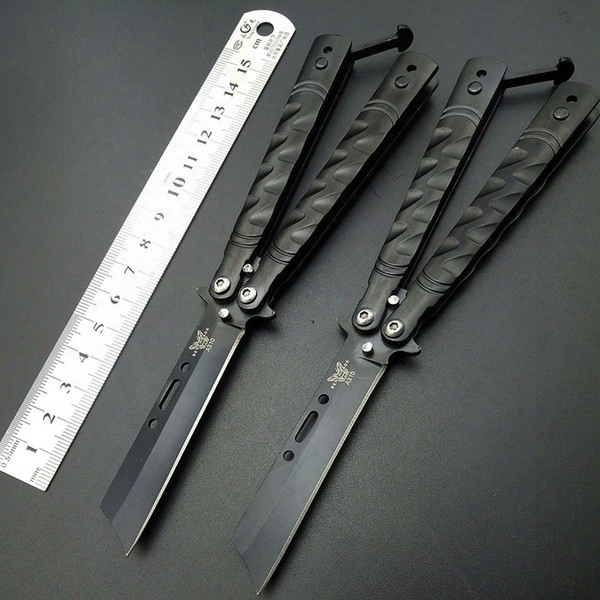 6.8&#039;&#039; Inch The Screw Threads Butterfly Balisong Folding Knives Outdoor Survival Knifes Hunting Tactical Blade Utility Pocket Bm Knifes