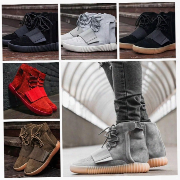 750 Boosts Glow In The Dark Brown Kanye West Boosts 750 Running Shoes Fashion Sneakers Boosts With Original Box