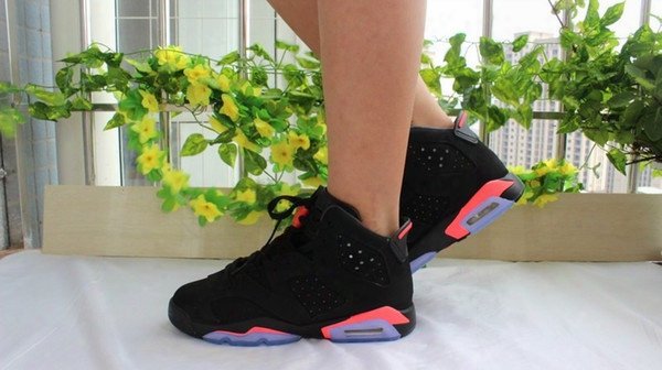 Air Retro 6 Men Women Basketball Shoes Sneakers Black White Vi Oero Perfect Quality Sports Athletic Breathable Outdoor Trainers Size 36-46