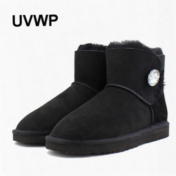 Ankle Boots Genuine Women&#039;s Winter Shoes Ug Australia Women Mini Button Boot Outdoor Snow Boots Tan Boots