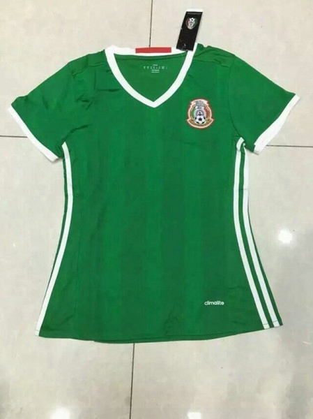 Benwon - 16 17 Mexico Home Green Soccer Jerseys Women&#039;s Thai Quality Football T Shirts Girl&#039;s Outdoor Athletic Short Sleeve Sports Jerseys