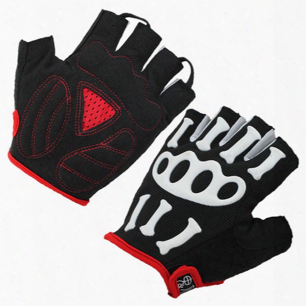 Bicycle Outdoor Sports Ghost Claw Short Sleeves Finger Gloves