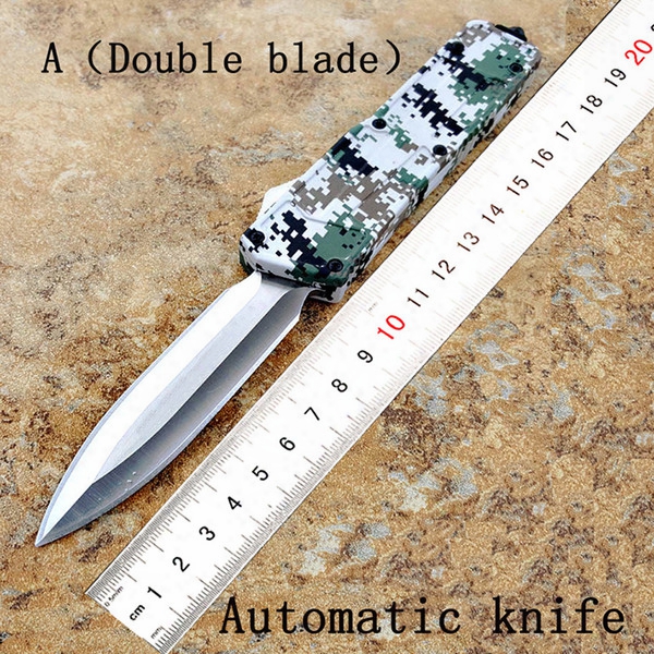 Camouflage Outdoor Multi-function Portable Tactical Automatic Sprig Knife Brand Cutting Tool Llifesaving Defense D2 Steel Aluminum Alloy