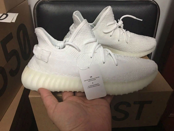 Cp9366 Triple White V2 Passed Uv-lights Text Glow In Dark New Sply-350 Boost 36-45 Kanye West Running Shoes With Box Receipt Socks Keychain