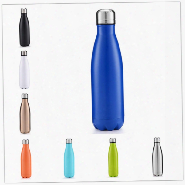 Dhl New 500ml Vacuum Flask&thermoses Staiinless Steel Outdoor Travel Sports Style Bicycle Kettle Water Vacuum Flask Milk Cola Bottle