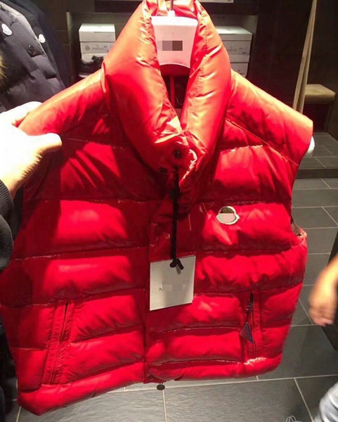 French Brands Clothes Winter Vest Men Puffer Duck Down Jacket Stand Collar Red Feather Clot Outdoor Eiderdown Outwear