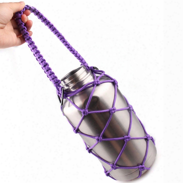 Handmade Paracord Flask Handles Outdoor Camping Survival Handles Plastic Water Bottle Handles Free Shipping
