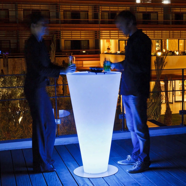 Height 110cm Waterproof Wireless Eat Standing Light Led,up Colorful Led High Light Cocktail Bar Table Recharegable Indoor/outdoor