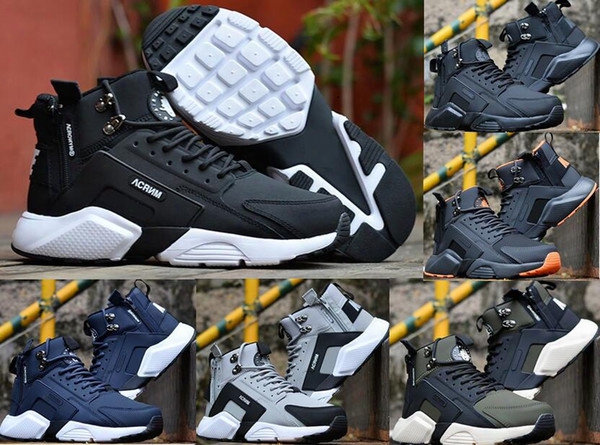 High Brand Air New Huarache 6 Running Shoes Huraches X Acronym City Mid Leather Running Trainers Men Outdoors Shoes Sports Huaraches Sneak