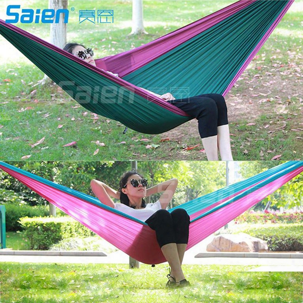 High Quality Portable Outdoor Garden Hammock Hang Bed Travel Camping Swing Canvas Stripe Nvie Free Shipping